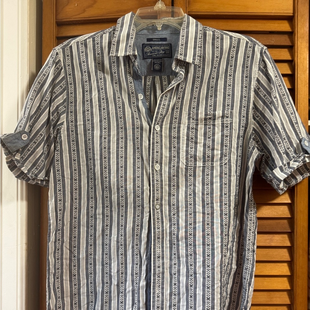 NWOT American Rag Men's Striped Slate Gray Shirt, size S